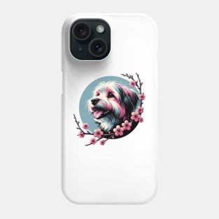 Joyful Lowchen Amidst Spring Cherry Blossoms Phone Case