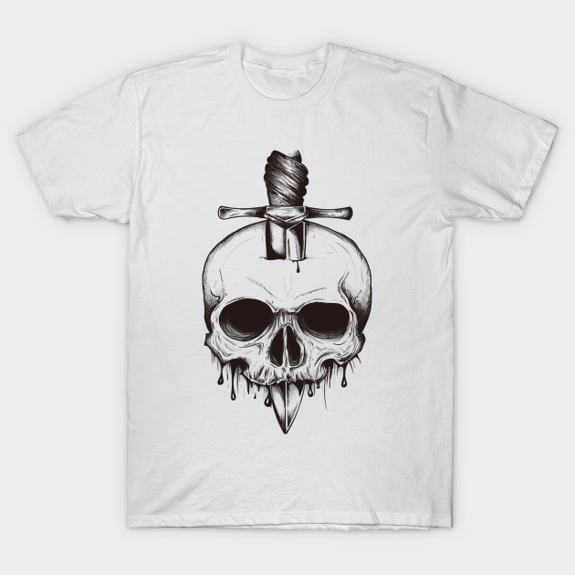 Discover skull , dead , death , bones , skeleton , engraving , woodcut ,macabre , floral , graveyard,horror , linocut , skulls - Skull - T-Shirt