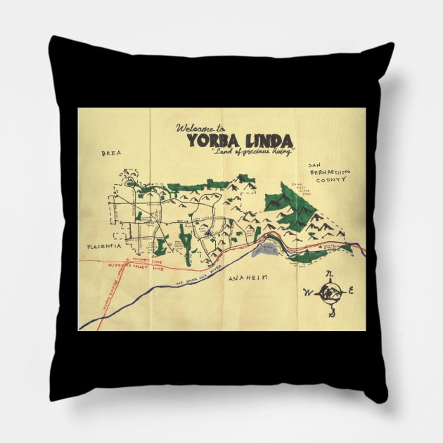 Yorba Linda Pillow by PendersleighAndSonsCartography