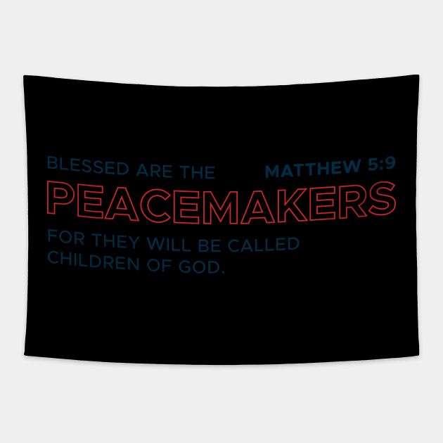 Matthew 5:9 Bible Verse Merch Tapestry by adcastaway