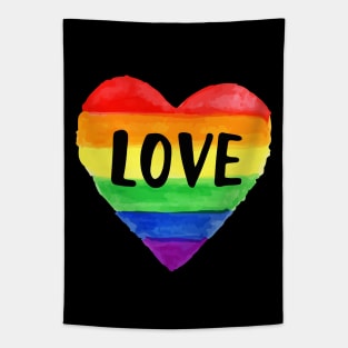 Love Gay Pride Rainbow Tapestry