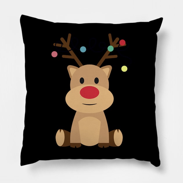 Reindeer Christmas Pillow by Clothes._.trends