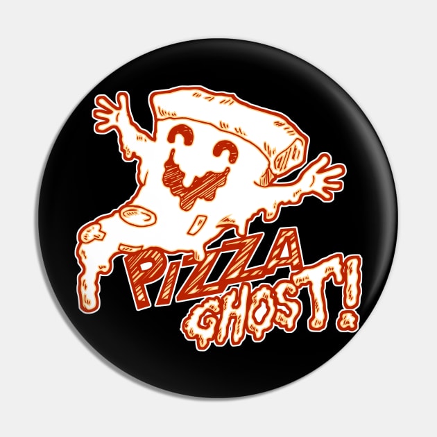 Pizza Ghost Sticker Pin by LittleWhiteOwl