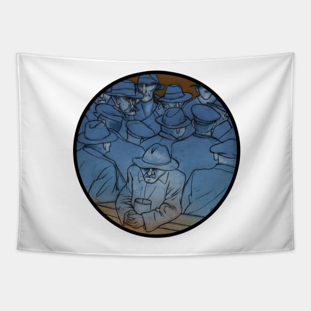 White Angel Bread Line Tapestry by rafols