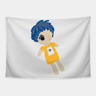 Mathlete Doll Girl with Blue Hair Tapestry