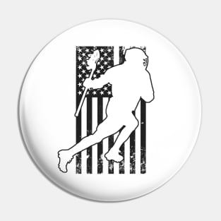 Lacrosse Usa American Flag Pin