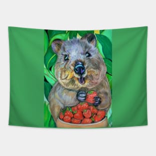 Quokka with Strawberries Tapestry