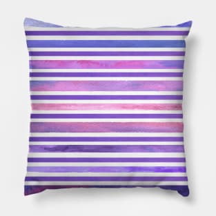 Colorful Watercolor Stripes Background Pillow