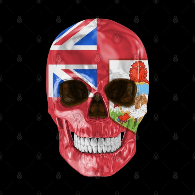 Bermuda Flag Skull - Gift for Bermudian With Roots From Bermuda by Country Flags