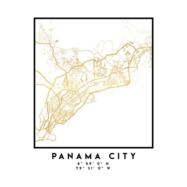 PANAMA CITY STREET MAP ART by deificusArt