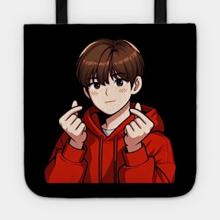 Cool Guy Korean Finger Hearts Kpop Tote