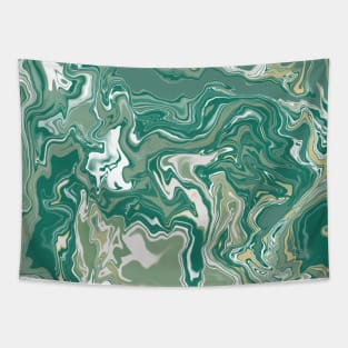 Shades of Green, White, and Yellow Aesthetic Marble Pattern Tapestry