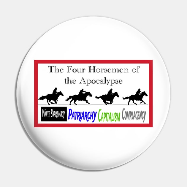 Four Horsemen of the Apocalypse - Red Border - Front Pin by SubversiveWare
