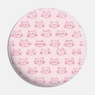 Funny cat faces expressions pattern in pink Pin