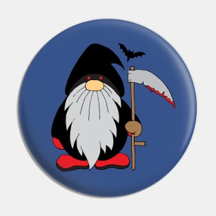 Funny Halloween Grim Reaper Gnome Pin