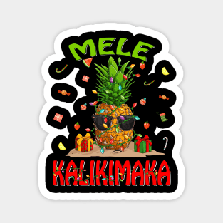 Mele Kalikimaka Pineapple Shirt Hawaiian Christmas Magnet