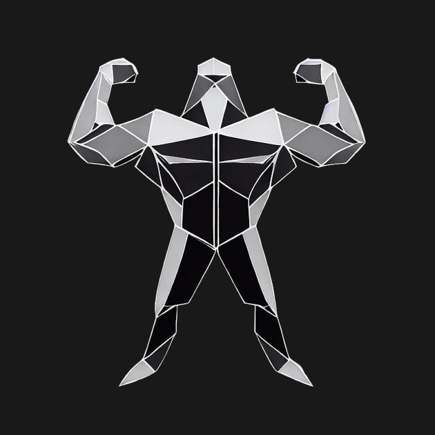 Geometric Strongman | Fitness Gym Workout T-shirt by Viking shop