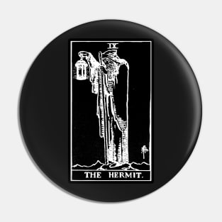 IX. The Hermit Tarot Card | Obsidian and Pearl Pin