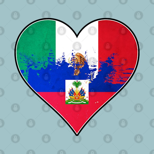 Mexican and Haitian Heart Mix Heritage Flag by Just Rep It!!