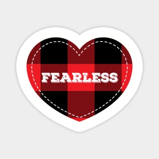 Buffalo Plaid Lumberjack Fearless Love Heart Magnet