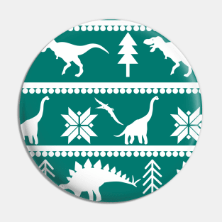 Dinosaur Fair Isle Pattern (Green) Pin