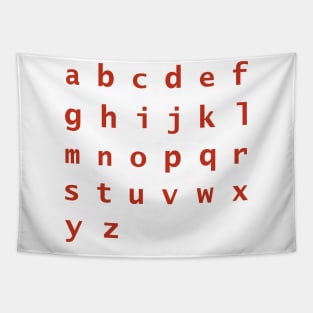 Red Letters Alphabet Typography Tapestry