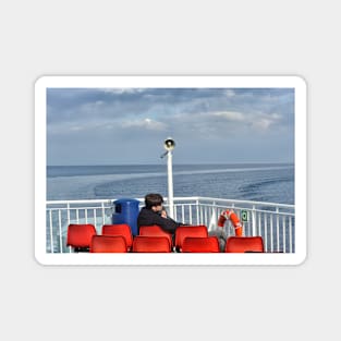 A couple relaxing on the Caledonian Isles Ferry to the Isle of Arran Magnet