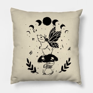 Mouse mushroom wings vegetation night fly Pillow