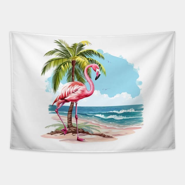 Flamingo Lovers Summer Vibes Tapestry by zooleisurelife