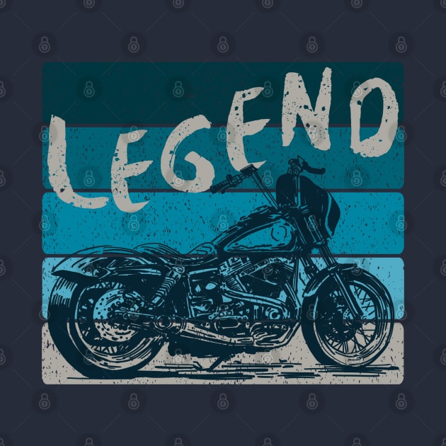 Vintage Motorcycle Fan Retro Legend Biker by Artist Rob Fuller