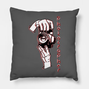 photographer reporter paparazzi photojournalist lensman shutterbug media press Pillow