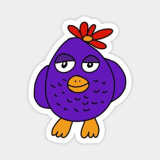 Purple Bird with flower Magnet