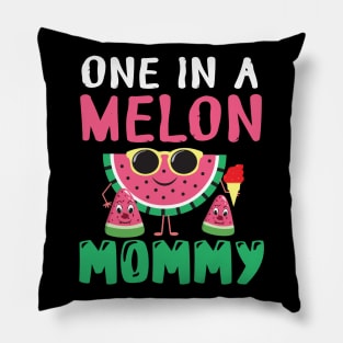 Glasses Watermelon One In A Melon Mommy Mother Son Daughter Pillow