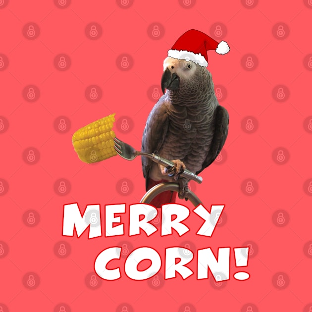 African Grey Parrot Holiday Christmas Santa by Einstein Parrot