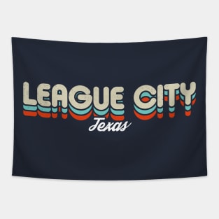 Retro League City Texas Tapestry