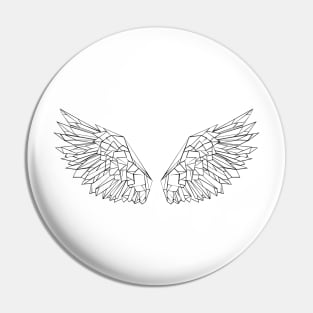 Polygonal Wings on White Background Pin