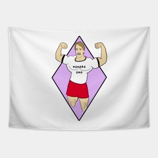 80's fitness bodybuilding sketch big muscles simple retro Tapestry