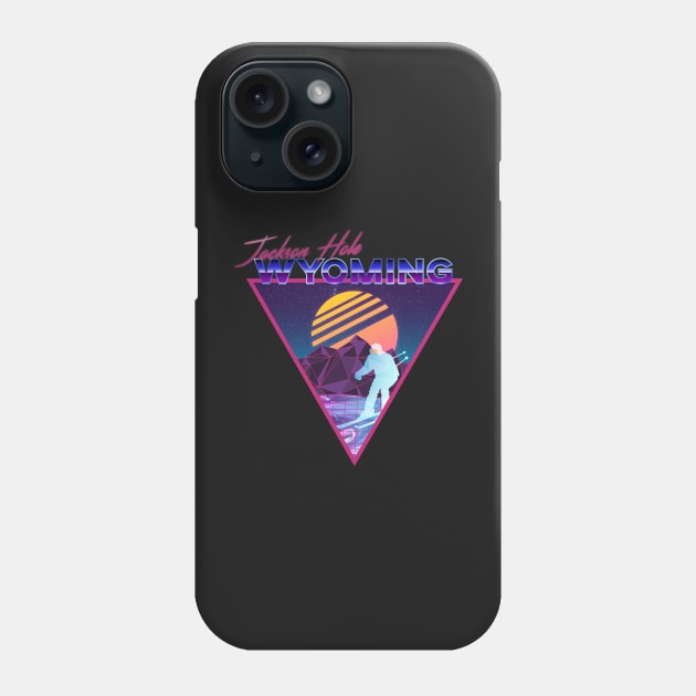 Retro Vaporwave Ski Mountain | Jackson Hole Wyoming | Shirts, Stickers, and More! Phone Case by KlehmInTime