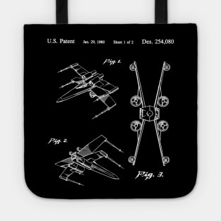 X-Wing Fighter Patent Design - white Tote