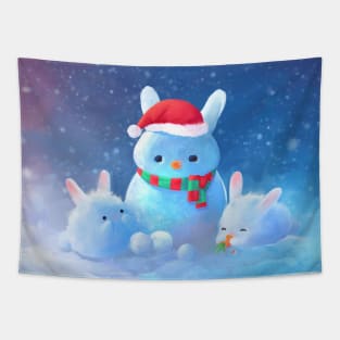 Cute Snow Bunnies Tapestry