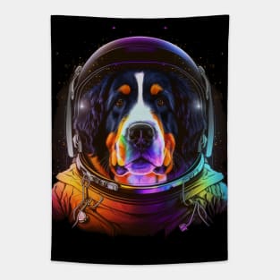 Bernese Mountain Dog Astronaut in Outer Space Funny Cosmic Explorer Tapestry