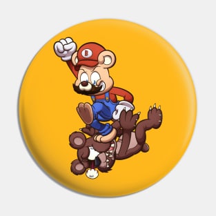 Italian Plumber Teddy Bear Pin