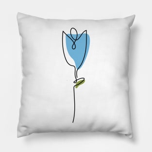 Beauty Blue Flower Pillow