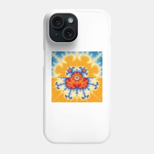 Yellow and Blue Mandelbrot Fractal Phone Case