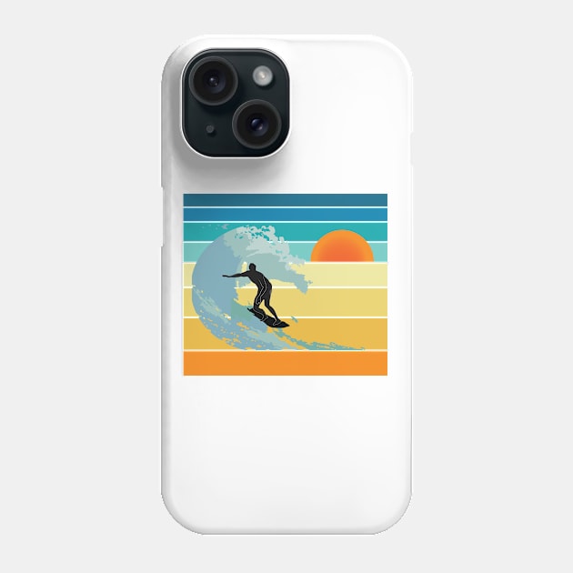 Surfer Dude Vintage Sunset Phone Case by TheInkElephant