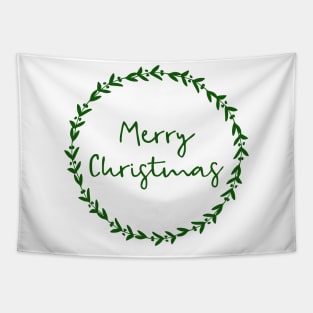 Merry Christmas Wreath Tapestry
