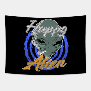 Happy Alien Smoke Tapestry