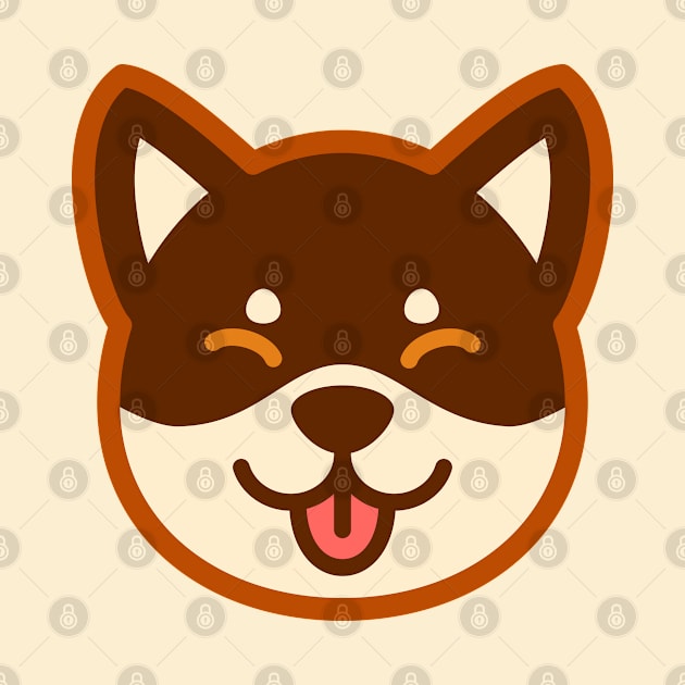 Brown Shiba: Eyes closed tongue by Red Wolf