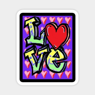 love hearts purple Magnet