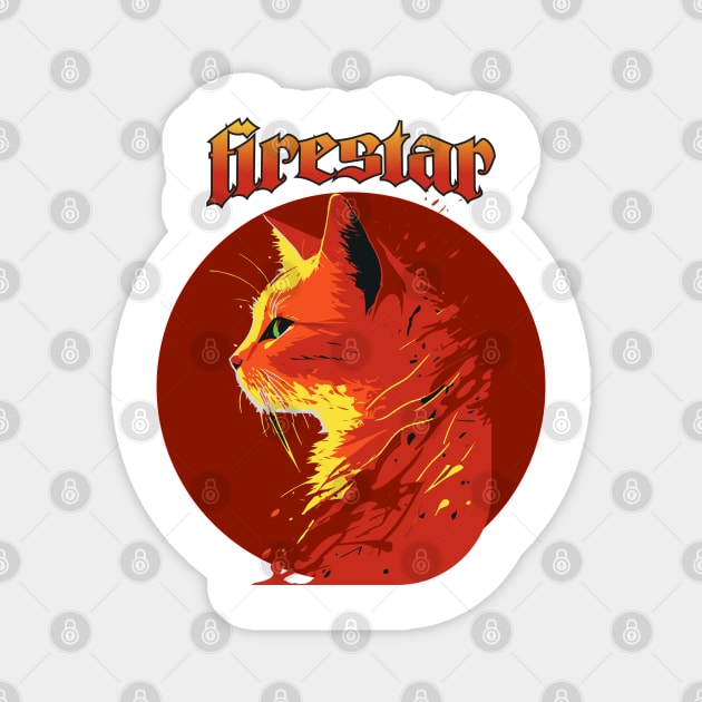 Firestar Warriors Headshot Sticker for Cat Lovers & Warrior Cats Fans - Feline, Kittens, and Cute Pets Art Featuring Adventure Fiction and Mythical Creatures Magnet by laverdeden